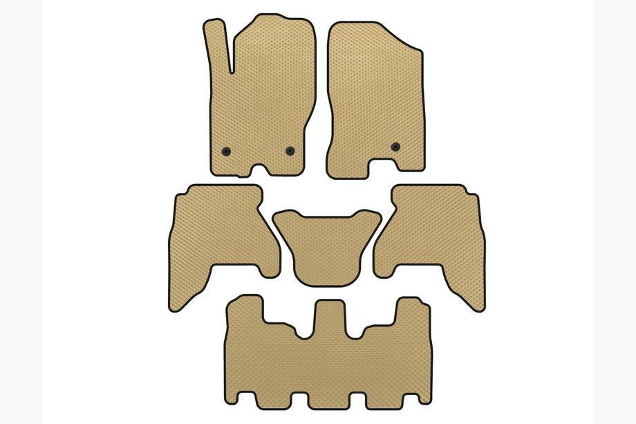 Nissan Pathfinder R51 2005-2014 Alfombrillas EVA para interior (3 filas, Beige, 2010-2014) Image
