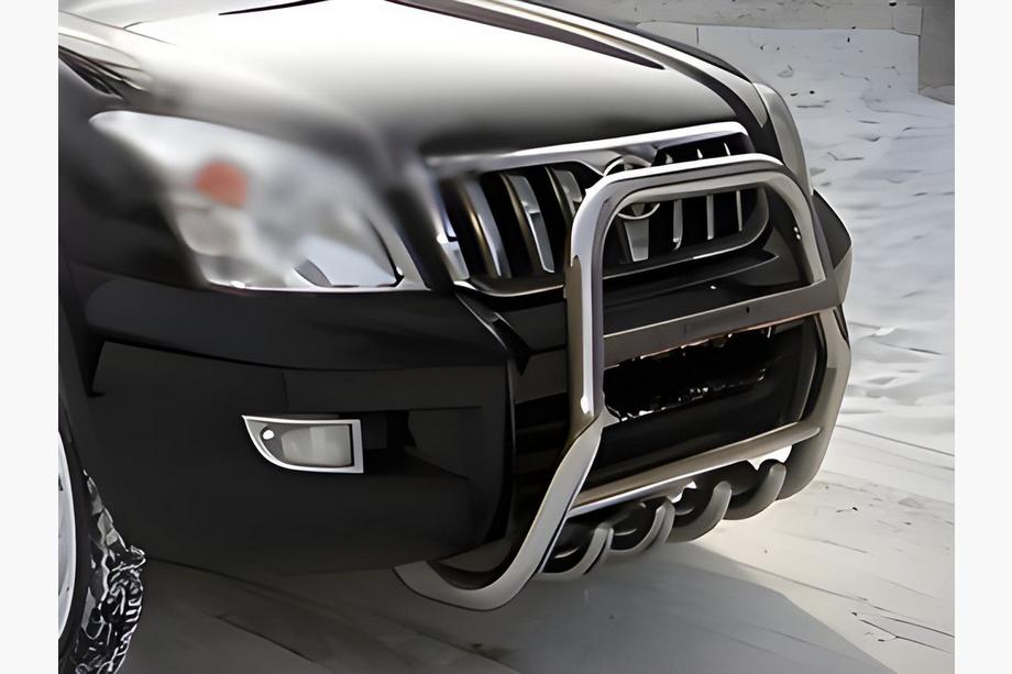 Toyota Land Cruiser Prado 120 2002-2009 Defensa delantera alta (acero inoxidable) Image