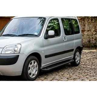 Estribos Laterales Allmond Black (2 uds., Aluminio) Peugeot Partner 1996-2008 foto 1