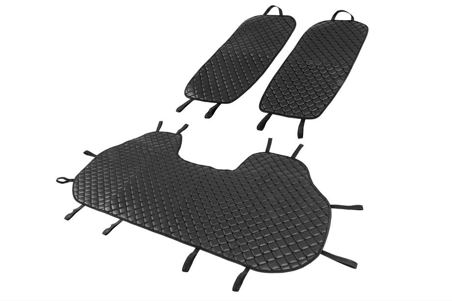 Fundas para asientos traseros ECO (Juego, Negro con costura negra) Foto 2