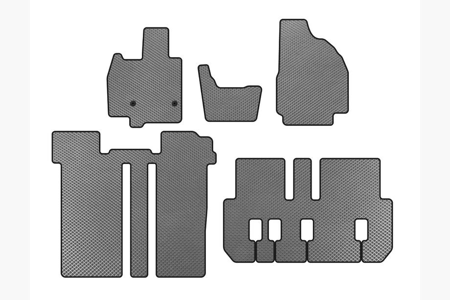 Toyota Previa 2006-2019 Alfombrillas EVA (3 Filas, 6 Plazas, Gris) Image