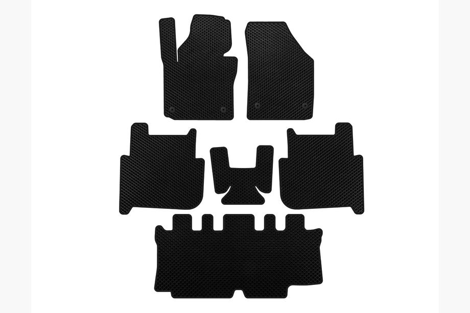 Volkswagen Touran 2003-2010 Alfombrillas EVA (3 Filas, 2006-2010, 7 Plazas, Negro) Foto 1