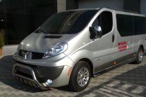 Renault Trafic 2001–2015 Defensa Delantera WT003-4 (Acero Inoxidable) Con inscripción Renault foto 3