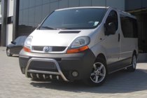 Renault Trafic 2001–2015 Defensa Delantera WT003-4 (Acero Inoxidable) Con inscripción Renault foto 2