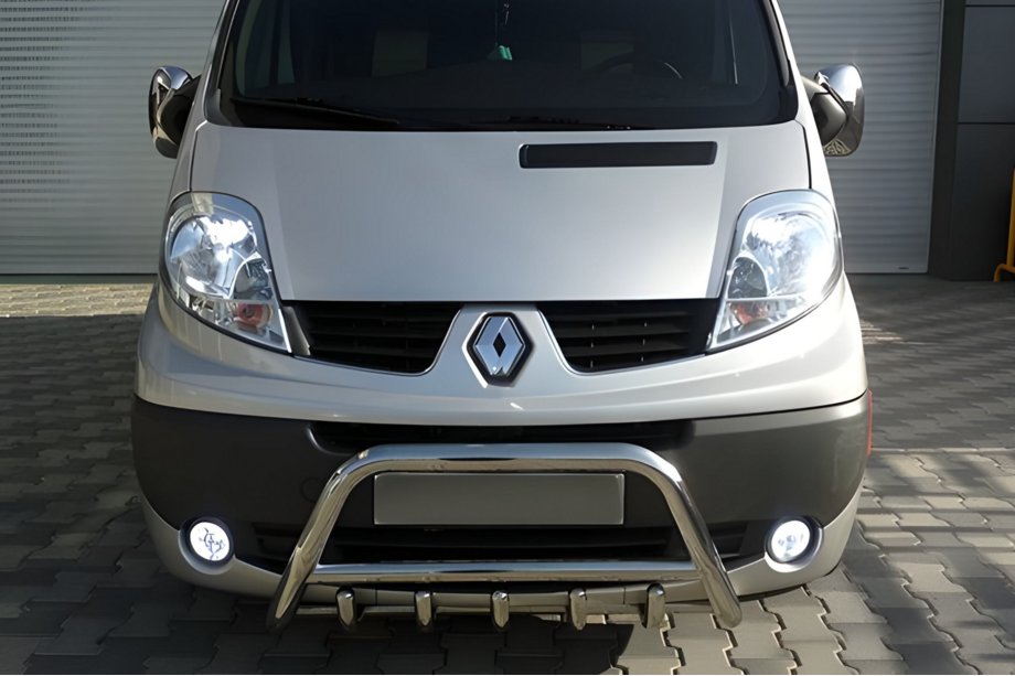 Renault Trafic 2001–2015 Defensa Delantera WT003-4 (Acero Inoxidable) Con inscripción Renault Image