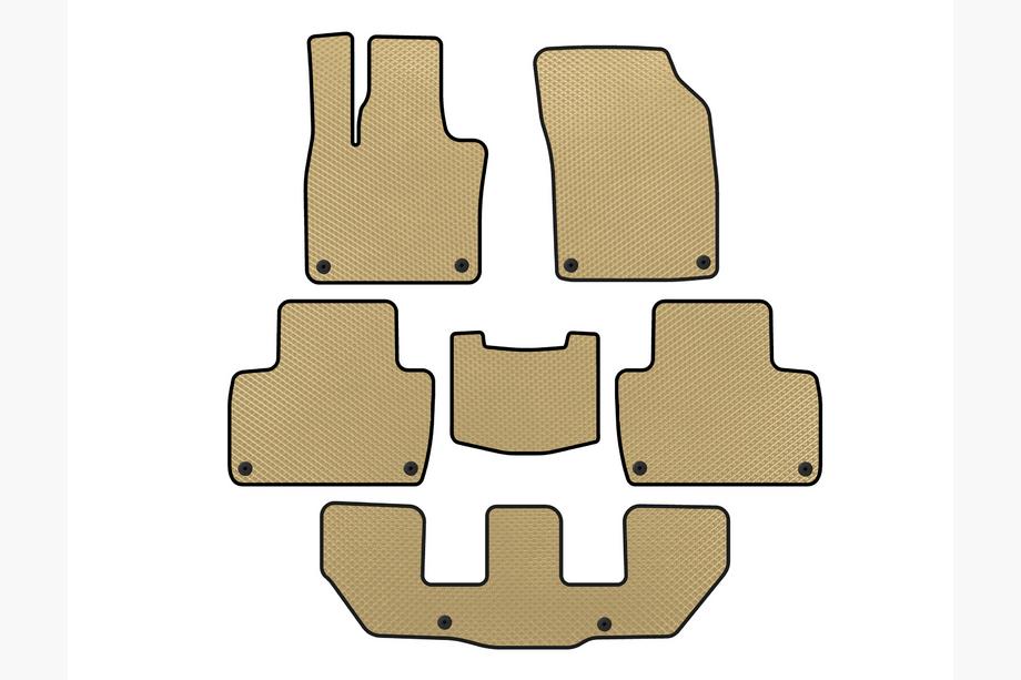 Volvo XC90 2015- Alfombrillas EVA (3 Filas, Beige) Image