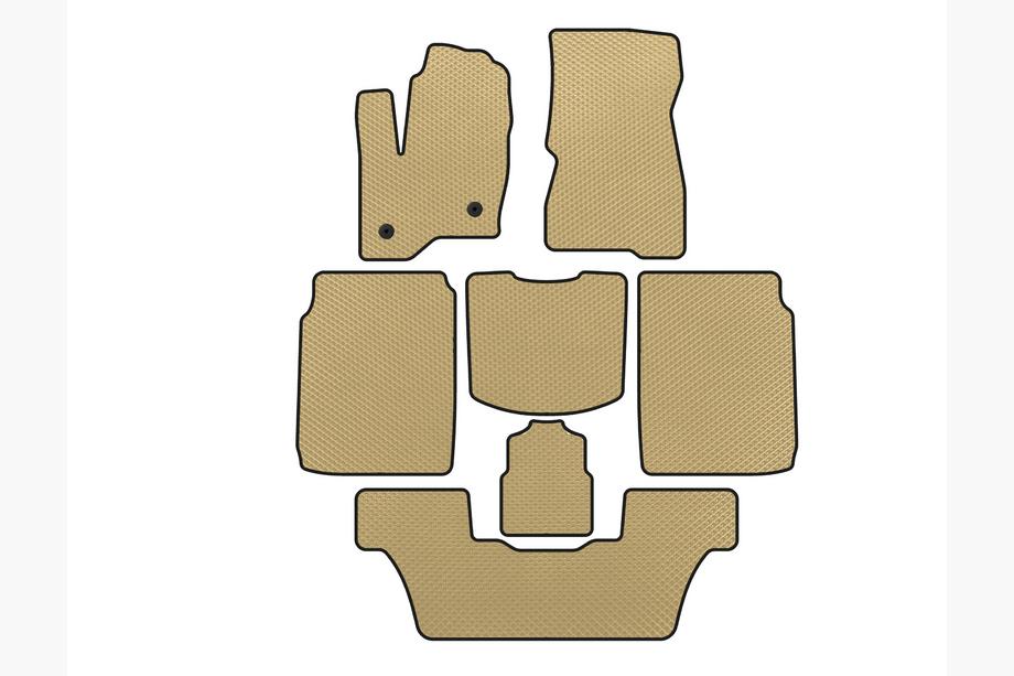 Ford Flex 2009-2019 Alfombrillas EVA (3 Filas, 2013-2019, Beige) Image