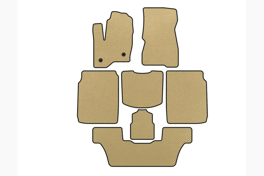 Ford Flex 2009-2019 Alfombrillas EVA (3 Filas, 2013-2019, Beige) Image