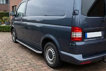 Volkswagen T5 Transporter 2003-2010 Estribos Laterales Tayga Grey (2 uds., Aluminio) Solo para batalla corta foto 1