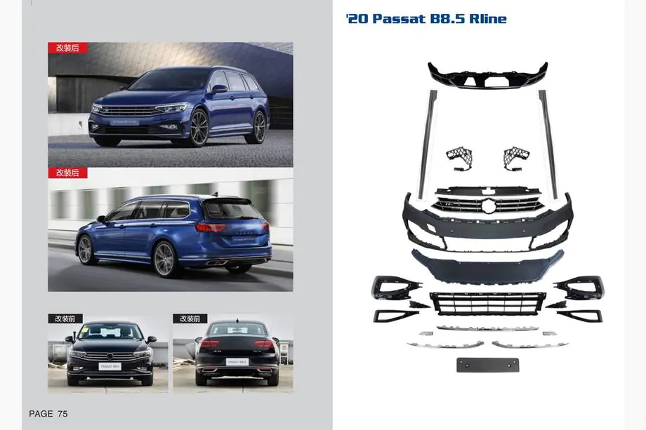 Volkswagen Passat B8 2015-2023 Kit de Carrocería R-Line (Para 2020+) Image