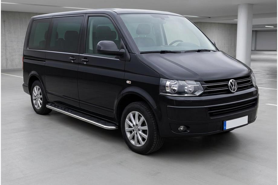 Volkswagen T5 2010-2015 Estribos Laterales Maydos V1 (2 uds., Aluminio y Acero Inoxidable) Solo para batalla corta Image