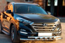 Hyundai Tucson TL 2016-2021 Defensa Delantera Shark Acero Inoxidable foto 2