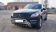 Mercedes GLE/ML class W166 2011-2018 Defensa Delantera WT003 (Acero Inoxidable) foto 2