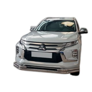 Defensa delantera ST085 (2020+, acero inoxidable) Mitsubishi Pajero Sport 2015- foto 2