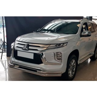 Defensa delantera ST085 (2020+, acero inoxidable) Mitsubishi Pajero Sport 2015- foto 1