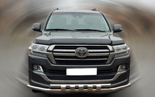 Toyota Land Cruiser 200 2007-2021 Defensa delantera ST015 (2015+, acero inoxidable) foto 1
