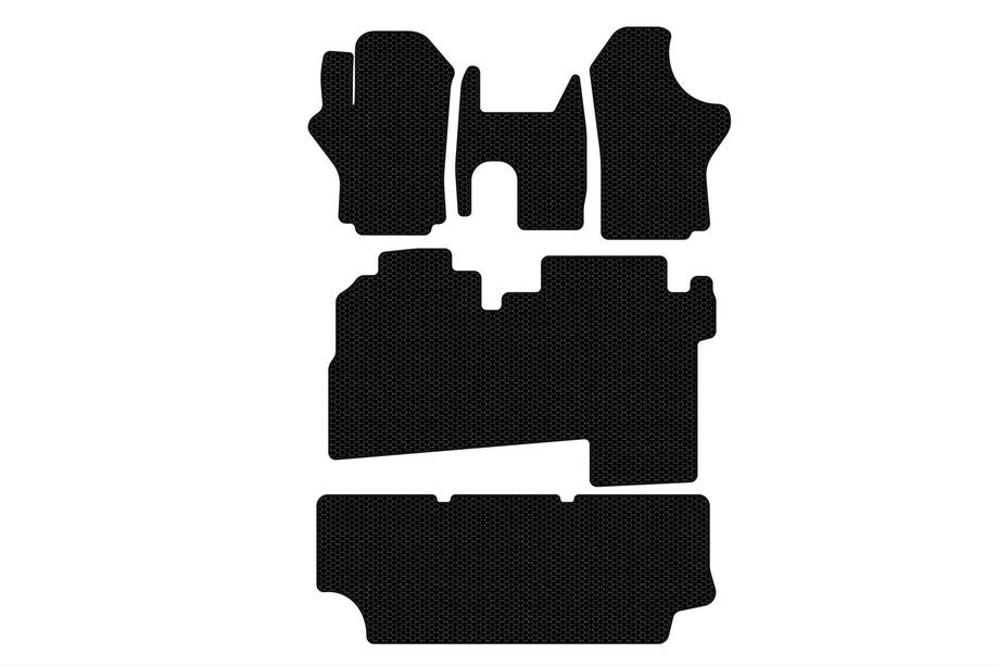 Hyundai H200, H1, Starex 1998-2007 Alfombrillas de goma Carsuit (2004-2007, 3 filas, 8 plazas, negras) Foto 1