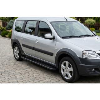 Estribos Laterales Bosphorus Black (2 uds., Aluminio) Dacia Logan MCV 2004-2014 foto 1