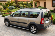 Renault Logan MCV 2005-2013 Estribos Laterales Tayga Grey (2 uds., Aluminio) foto 1