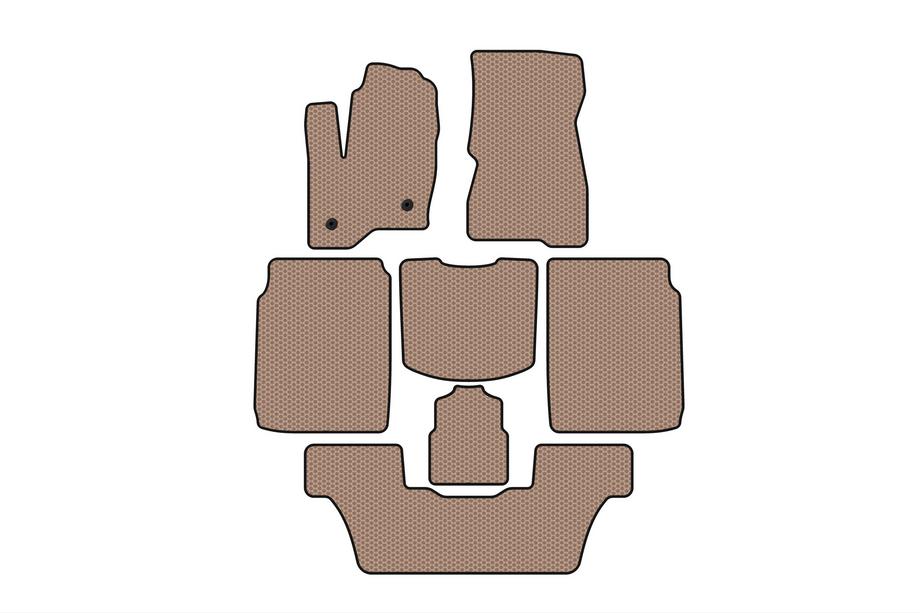 Ford Flex 2009-2019 Alfombrillas de goma Carsuit (3 filas, 2013-2019, beige) Image