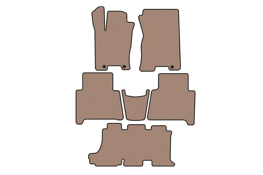 Kia Mohave 2008-2016 Alfombrillas de goma Carsuit (3 filas, beige) Image