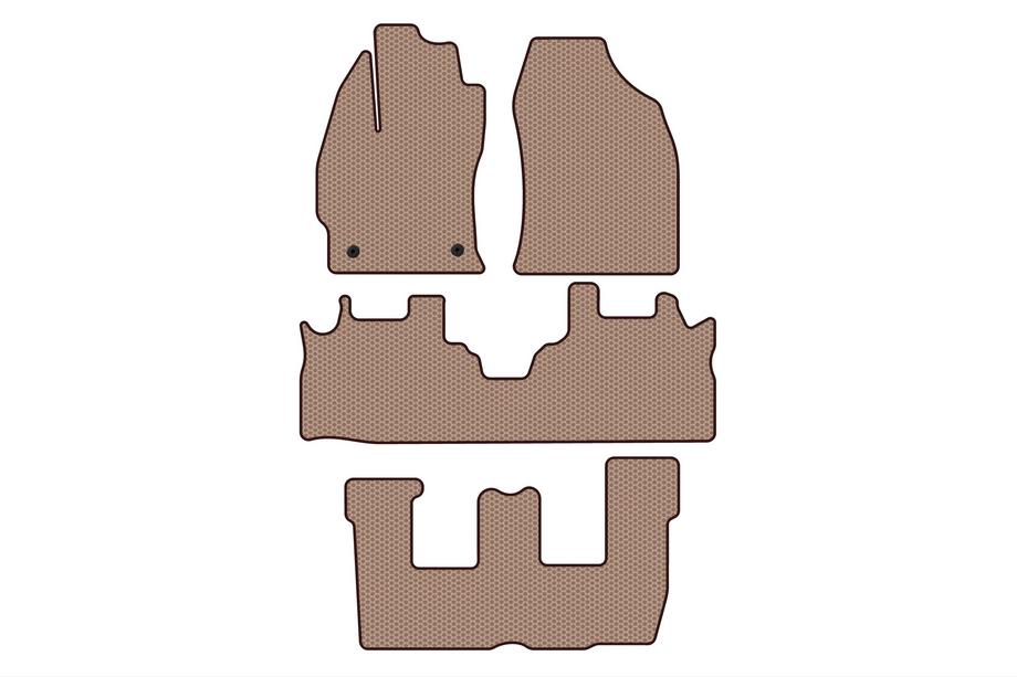 Toyota Prius Alfombrillas de goma Carsuit (3 filas, beige) Foto 1