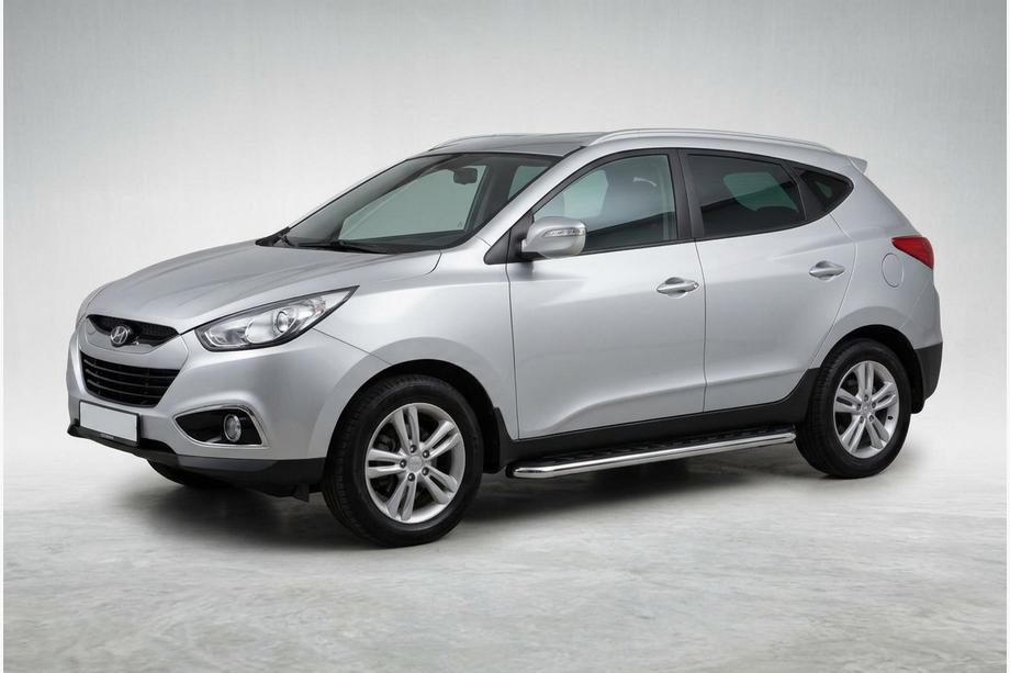 Hyundai IX-35 2010-2015 Estribos Laterales Maydos V1 (2 uds., Aluminio y Acero Inoxidable) Image