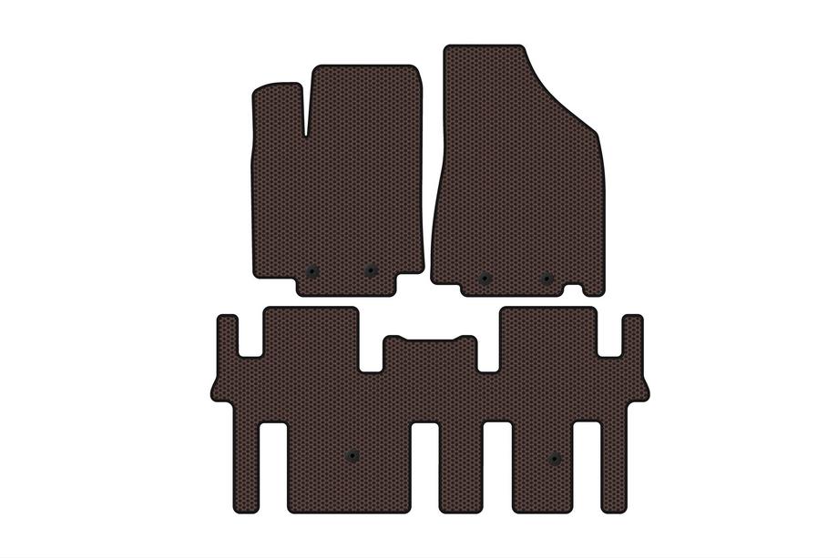 Nissan Pathfinder R52 2012-2021 Alfombrillas de goma Carsuit (2 filas, marrón) Foto 1