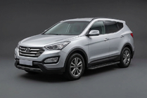Hyundai Santa Fe 3 2012-2018 Estribos Laterales Bosphorus Black (2 uds., Aluminio) foto 1