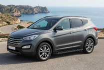 Hyundai Santa Fe 3 2012-2018 Estribos Laterales RedLine Black (2 uds., Aluminio) foto 1