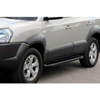 Estribos Laterales Allmond Black (2 uds., Aluminio) Hyundai Tucson JM 2004- foto 1