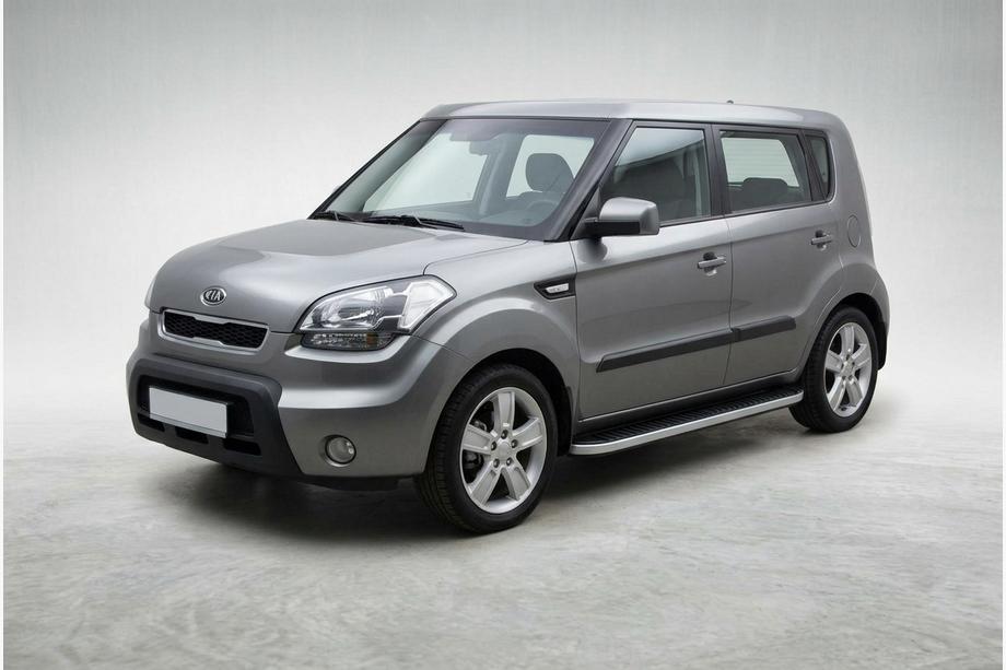 Kia Soul I 2008-2013 Estribos Laterales Tayga Grey (2 uds., Aluminio) Image