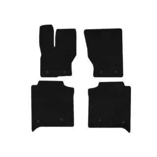 Alfombrillas de tela Deluxe (Long, fila trasera con consola, negro)