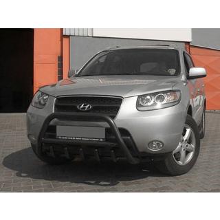 Defensa Delantera WT003 Negra (Acero Inoxidable) Hyundai Santa Fe 2 2006-2012 foto 3