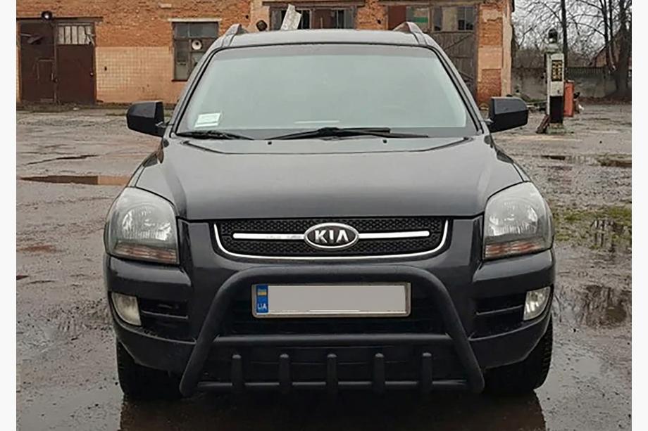 Kia Sportage 2004-2010 Defensa Delantera WT003 Negra (Acero Inoxidable) Image