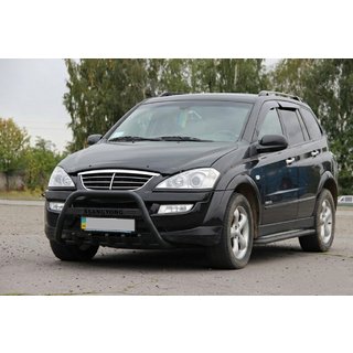 Defensa Delantera WT004 Negra (Acero Inoxidable) SsangYong Action 2005-2018 foto 1