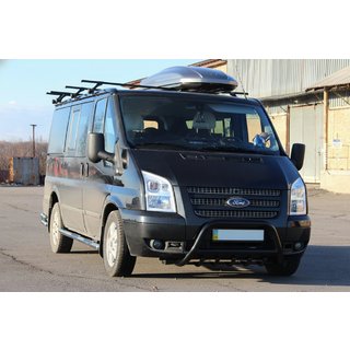 Defensa Delantera WT003 Negra (2006-2014, Acero Inoxidable) Ford Transit 2000–2014 foto 1