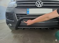 Volkswagen Touareg 2010-2018 Defensa Delantera WT003 Negra Acero Inoxidable foto 5