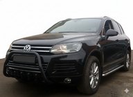 Volkswagen Touareg 2010-2018 Defensa Delantera WT003 Negra Acero Inoxidable foto 3