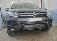 Volkswagen Touareg 2010-2018 Defensa Delantera WT003 Negra Acero Inoxidable foto 4