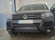 Volkswagen Touareg 2010-2018 Defensa Delantera WT003 Negra Acero Inoxidable foto 1