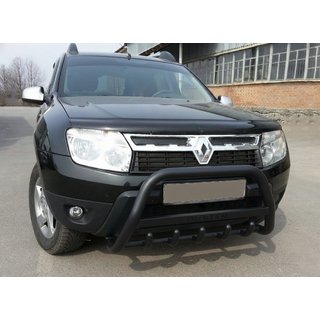 Defensa Delantera con Inscripción WT004 Negra (Acero Inoxidable) Dacia Duster 2008-2018 foto 1