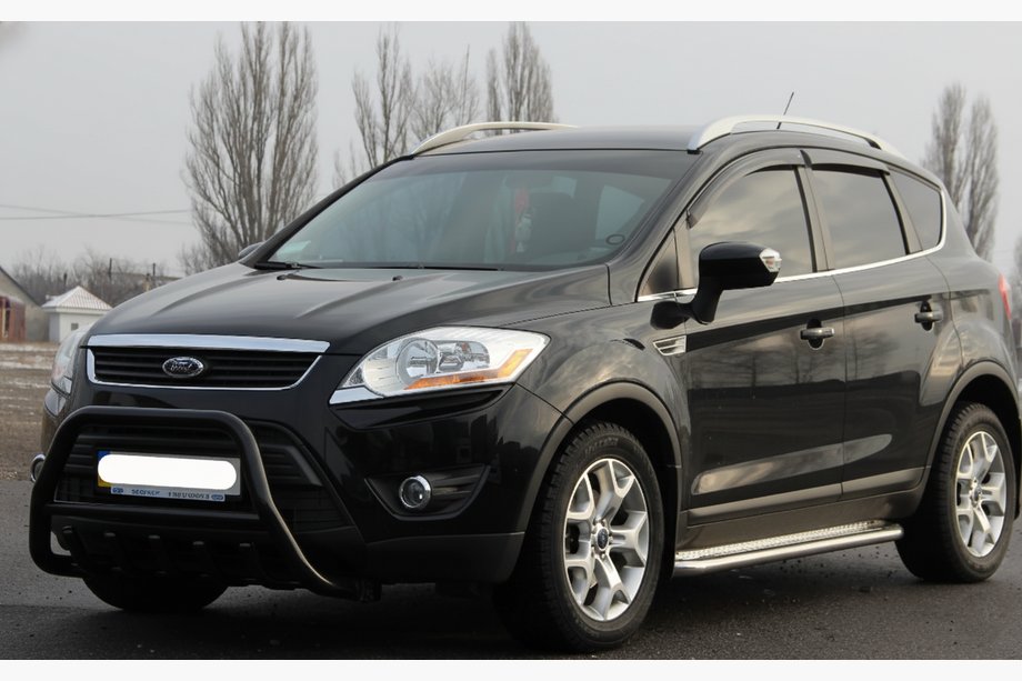 Ford Kuga 2008-2013 Defensa Delantera WT003 Negra (Acero Inoxidable) Image