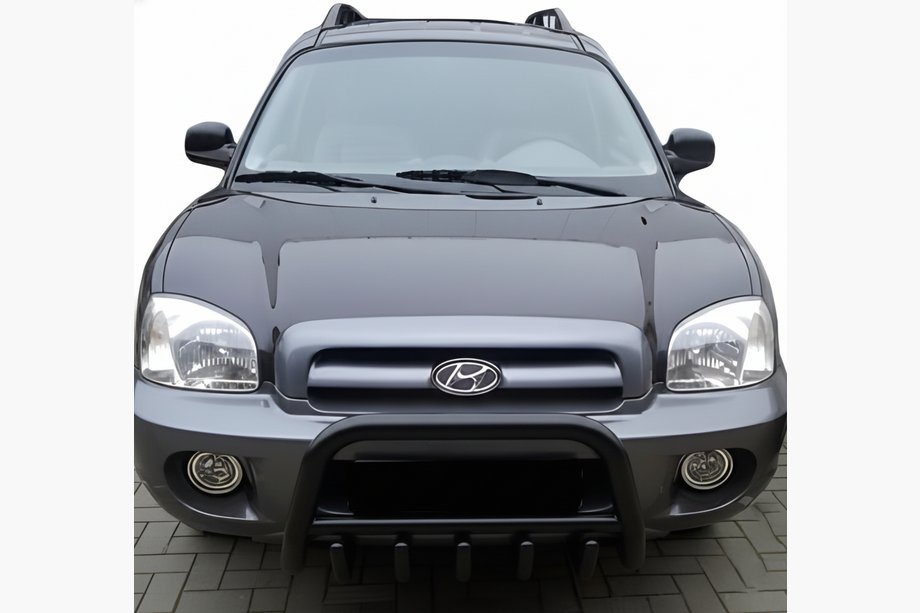 Hyundai Santa Fe 1 2000-2006 Defensa Delantera WT003 Negra (Acero Inoxidable) Foto 3