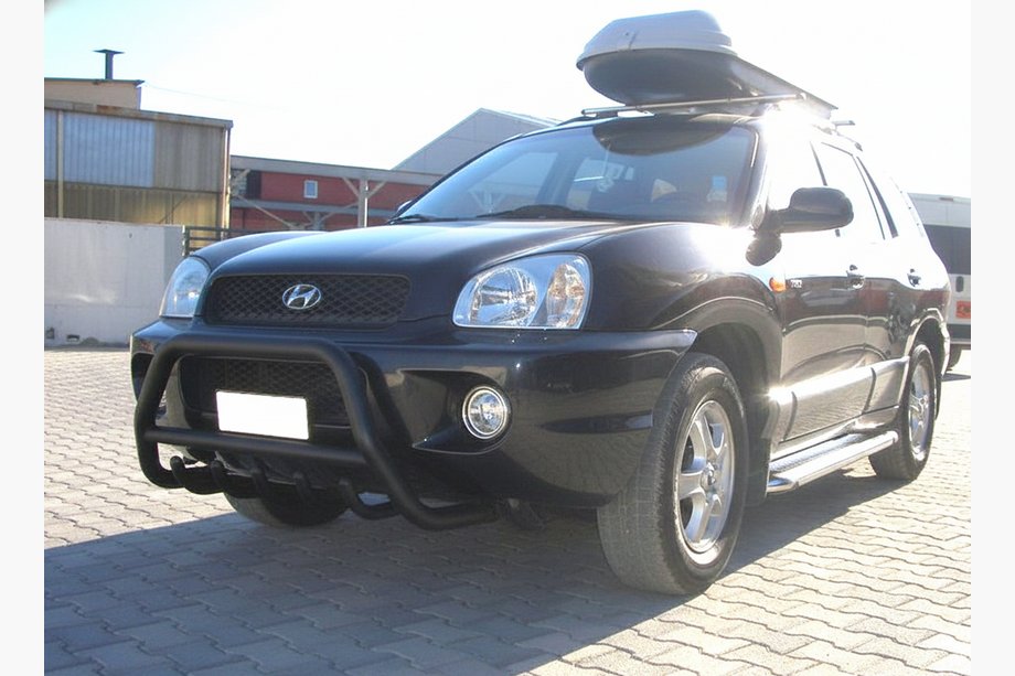Hyundai Santa Fe 1 2000-2006 Defensa Delantera WT003 Negra (Acero Inoxidable) Foto 1