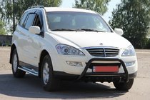 SsangYong Kyron 2005-2014 Defensa Delantera WT003 Negra Acero Inoxidable foto 6