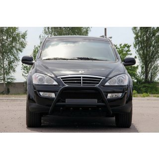 Defensa Delantera WT003 Negra Acero Inoxidable SsangYong Kyron 2005-2014 foto 2