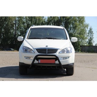 Defensa Delantera WT003 Negra Acero Inoxidable SsangYong Kyron 2005-2014 foto 3