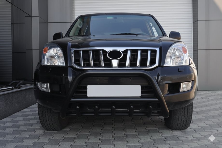 Toyota Land Cruiser Prado 120 2002-2009 Defensa delantera baja WT003 Negra (Acero inoxidable) Foto 4