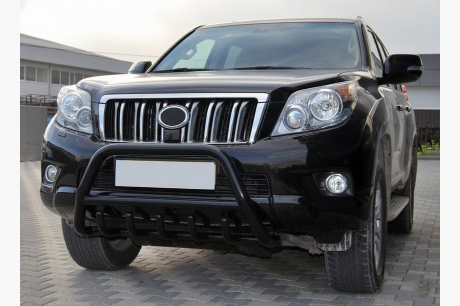 Toyota Land Cruiser Prado 150 2009-2023 Defensa Delantera WT003 Negra Acero Inoxidable Foto 1